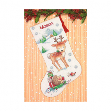 Купить набор для вышивания dimensions "новогодний носок от лесных друзей" ( id 16574217 )