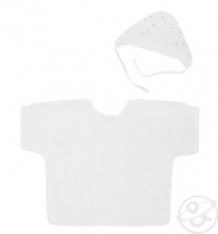 Крестильный набор распашонка/чепчик Чудесные одежки, цвет: белый/голубой ( ID 4884235 )