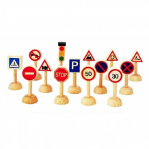 Купить деревянная игрушка plan toys набор дорожные знаки 6203