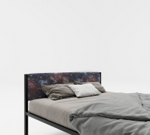 Купить подростковая кровать roomiroom полутороспальная металлическая с мягким изголовьем космос 200х120 