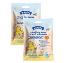 Купить мочалка babyline натуральная детская губка для мытья и массажа с минеральным комплексом 2 шт. db052х2