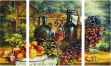 Купить schipper картина по номерам триптих натюрморт с виноградом 80х50 см 9260847