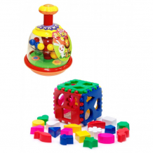 Купить сортер тебе-игрушка юла юлька + игрушка кубик логический большой 