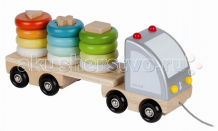 Купить каталка-игрушка janod грузовик с пирамидкой j05596