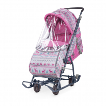 Купить санки-коляска ника детям умка 3-1/3, принт вязаный розовый (2019) ( id 7120379 )