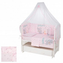 Купить leader kids комплект в кроватку цирк 7 предметов, цвет: розовый ( id 12204550 )