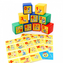 Купить развивающая игрушка новокузнецкий завод пластмасс кубики учимся считать 9 шт. пи000009