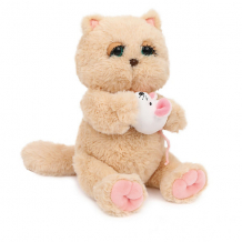 Купить мягкая игрушка angel collection "киска персик с мышкой", бежево-розовая ( id 12969764 )