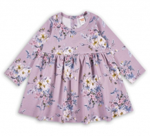Купить веселый малыш платье с длинным рукавом лиловый букетик 87/322