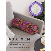 Купить joyarty декоративная подушка валик на молнии витраж 45 см pcu_31501