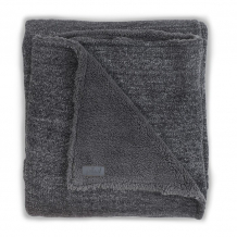 Купить плед jollein вязаный с мехом natural knit anthracite 100х150 517-522