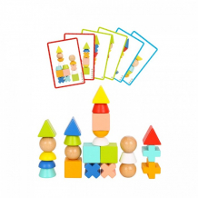 Купить деревянная игрушка tooky toy кубики с карточками tf268