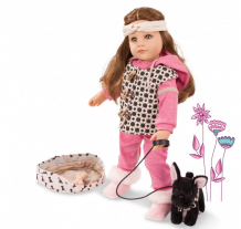 Купить gotz кукла ханна с чёрной собакой 50 см 2259098