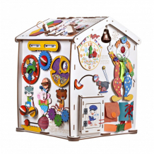 Купить деревянная игрушка evotoys бизиборд домик знайка цирк макси et-bd-03-01