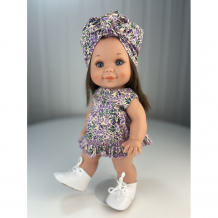Купить tukitu комплект одежды для кукол и пупсов платье лиловые цветочки бант на голову 10