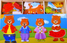 Купить деревянная игрушка мир деревянных игрушек четыре медведя д165