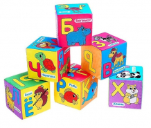 Купить развивающая игрушка iq zabiaka мягкие кубики учим алфавит 4208984