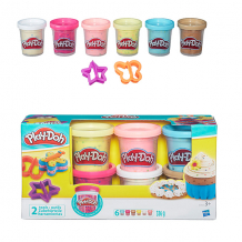 Купить hasbro play-doh b3423 игровой набор из 6 баночек с конфетти