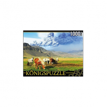 Купить пазл konigspuzzle "лошади и вулкан" 1000 элементов ( id 7910515 )