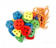 Купить деревянная игрушка rntoys набор геометрических пуговиц цвет и форма 20 шт. д-637