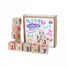Купить деревянная игрушка краснокамская игрушка кубики цифры со шрифтом брайля куб-17