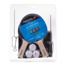 Купить roxel набор hobby progress (2 ракетки + 3 мяча + сетка) ут-00015367