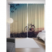 Купить joyarty шторы с фотопечатью рассветный велосипед из сатена 290х265 см p_8983_145x265