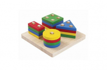 Купить деревянная игрушка plan toys сортер доска с геометрическими фигурами 2403