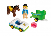 Купить playmobil игровой набор машина с трейлером для лошади 70181