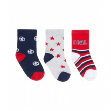 Купить носки "футбол", 3 пары, синий, серый, красный mothercare 3470648
