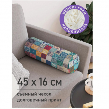 Купить joyarty декоративная подушка валик на молнии плитка с цветочными узорами 45 см pcu_17019