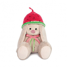 Купить мягкая игрушка budi basa зайка ми в вязаной шапке "арбузик", 18 см ( id 10009408 )