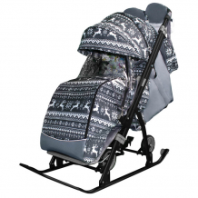 Купить санки-коляска galaxy snow kids-3-1 олени на больших колесах (сумка+варежки) snow galaxy kids-3-1 олени на сером