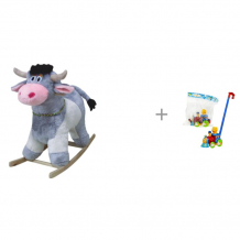 Купить качалка тутси корова 280-2008 и каталка-игрушка тилибом паровозик с мишкой-машинистом 