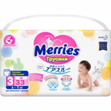 Трусики-подгузники для детей Merries, M 6-11 кг, 33 шт. Merries 993803682