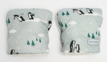 Купить amarobaby муфты-варежки на ручку коляски snowy travel пингвины amaro-6103-pn