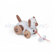Купить каталка-игрушка janod на веревочке собачка с колокольчиком j08117