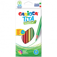 Купить набор цветных карандашей carioca "tita" трёхгранные, 12 цветов ( id 10627350 )