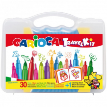 Купить carioca набор для рисования 30 фломастеров и раскраска 43260