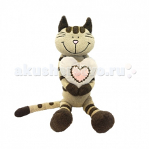 Купить мягкая игрушка maxitoys luxury кот полосатик с сердцем 33 см mt-mrt051503-33
