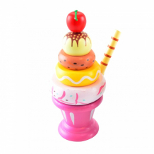 Купить деревянная игрушка magni пирамидка малиновое мороженое 1790_02