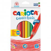 Купить набор крупных цветных карандашей carioca "maxi", 12 цветов ( id 10627398 )