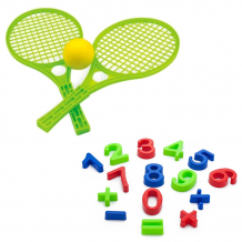 Купить тебе-игрушка набор пляжный: песочный набор арифметика + набор для тенниса 40-0015+15-5055-1