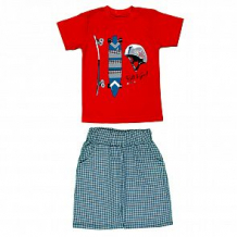 Купить комплект футболка/шорты счастливая малинка, цвет: красный/синий ( id 12600364 )