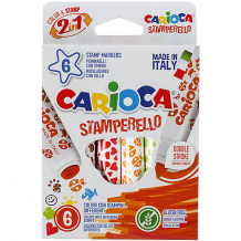Купить набор фломастеров-штампиков carioca stamperello, 6 цв., в картонной коробке с европодвесом ( id 7340777 )