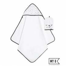 Купить полотенце-уголок и рукавичка my k, черный и белый mothercare 4223205