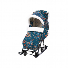 Купить санки-коляска ника детям 7-5, цветочный тёмный ( id 12865787 )