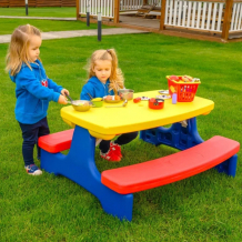 UNIX Kids Стол садовый с лавочками UNIX Kids Garden Yellow PTGARDTB100