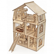 Купить конструктор хэппидом конструктор-кукольный домик коттедж с мебелью premium hk-d010