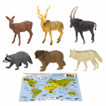 Купить zooграфия игровой набор животные с картой обитания 6 шт. 200810717 200810717